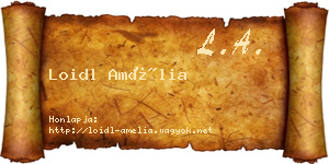 Loidl Amélia névjegykártya